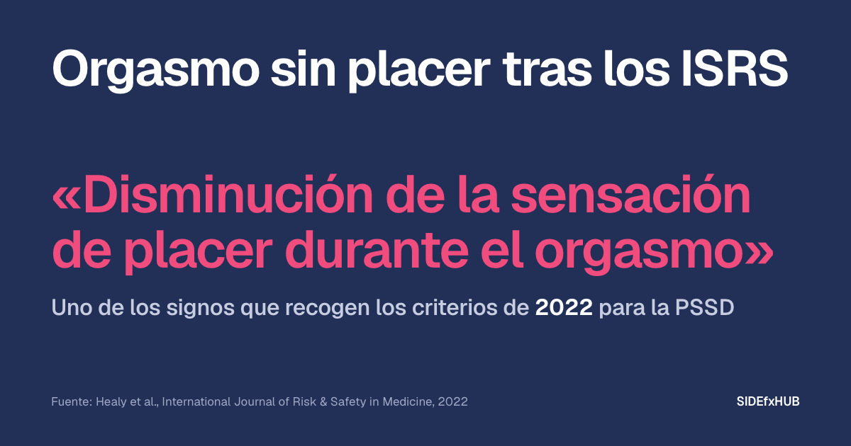 Orgasmo sin placer tras los ISRS
