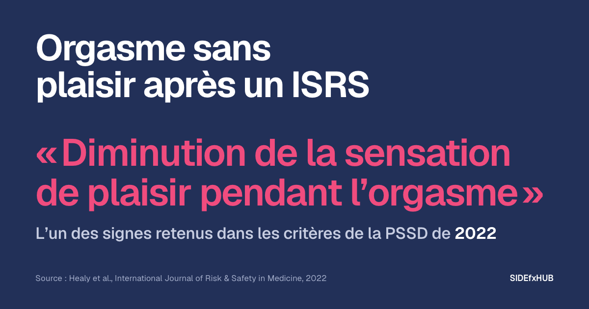 Orgasme sans plaisir après un ISRS