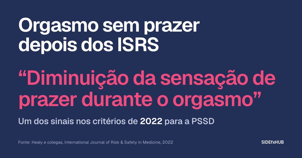 Orgasmo sem prazer depois dos ISRS