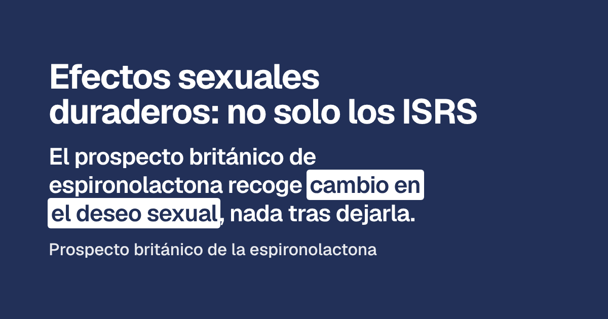Efectos sexuales duraderos: no solo los ISRS