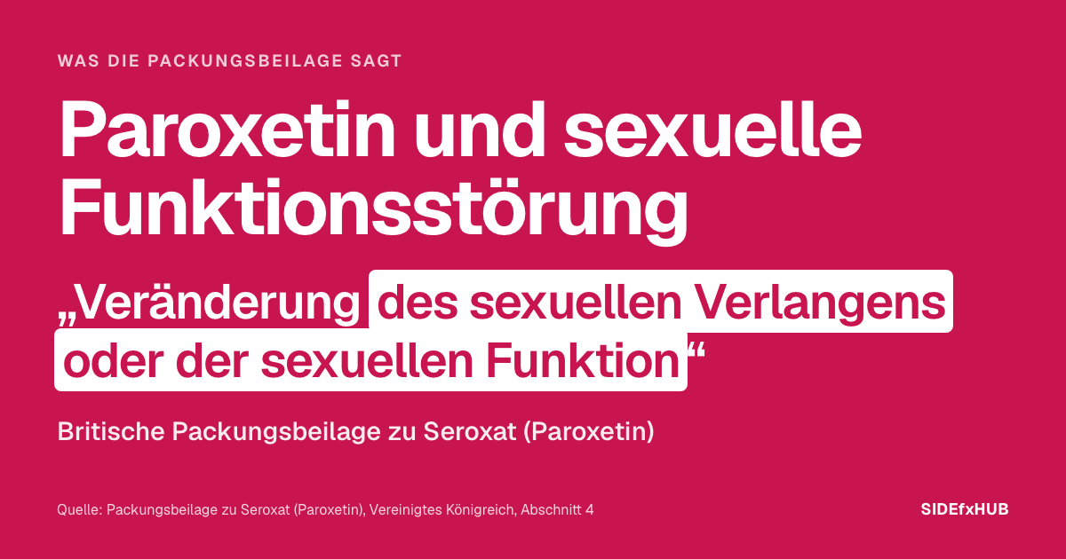 Paroxetin und sexuelle Funktionsstörung