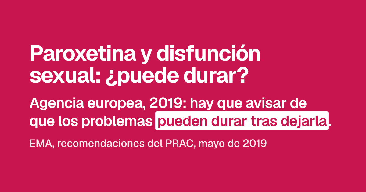 Paroxetina y disfunción sexual