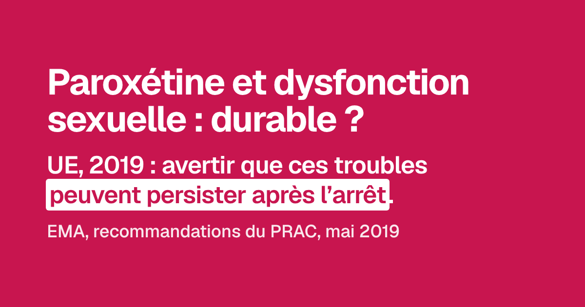 Paroxétine et dysfonction sexuelle