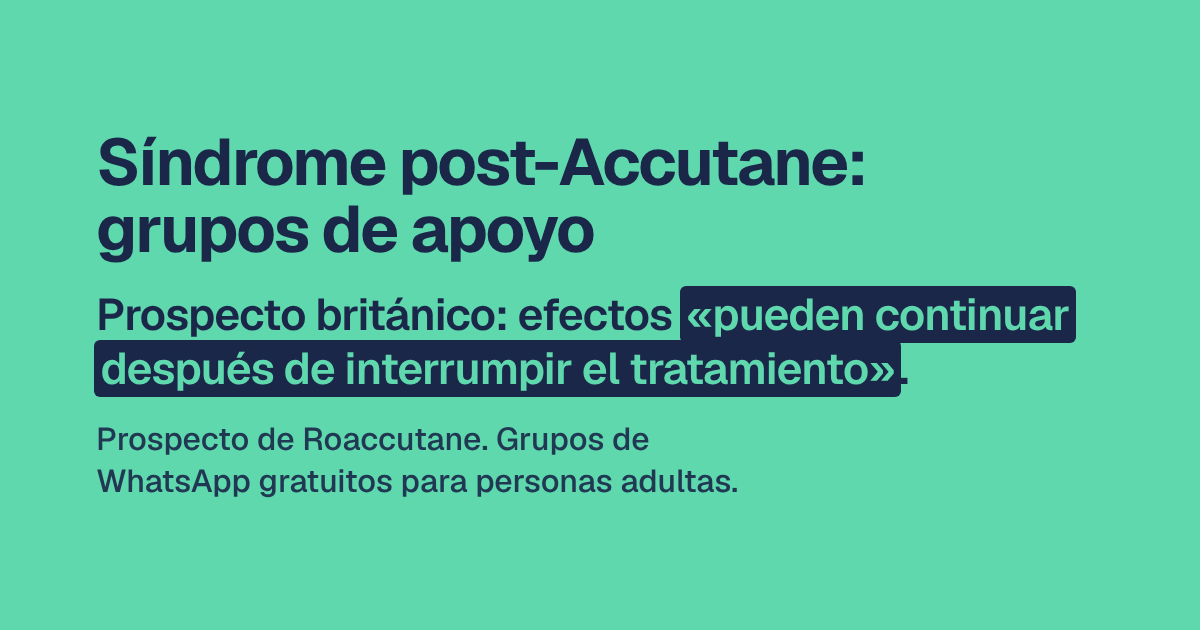 Síndrome post-Accutane: grupos de apoyo
