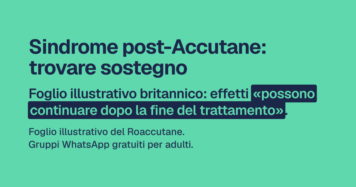 Sindrome post-Accutane: trovare sostegno