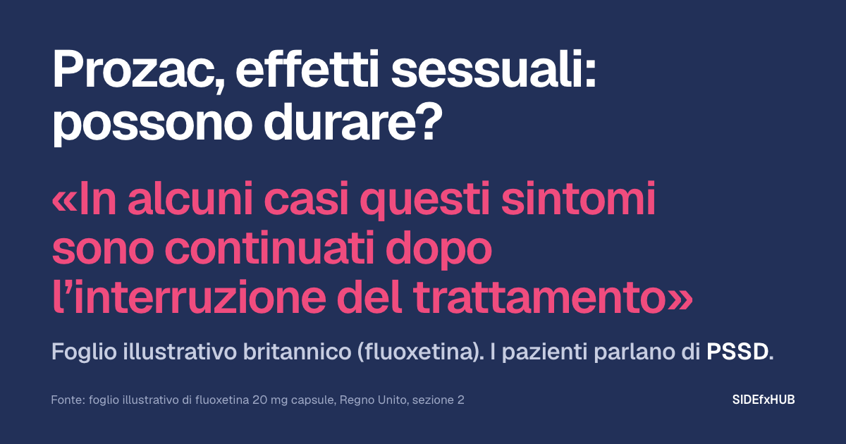 Prozac, effetti sessuali: possono durare?