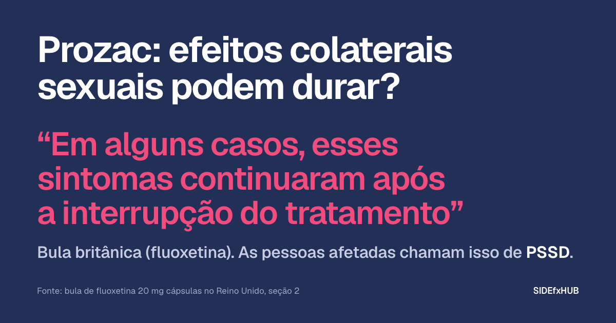 Prozac: efeitos colaterais sexuais podem durar?