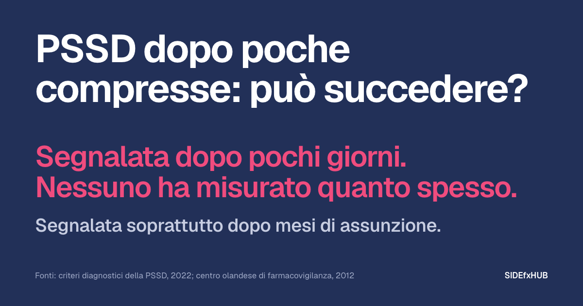 PSSD dopo poche compresse: può succedere?