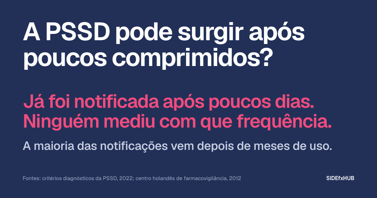 A PSSD pode surgir após poucos comprimidos?