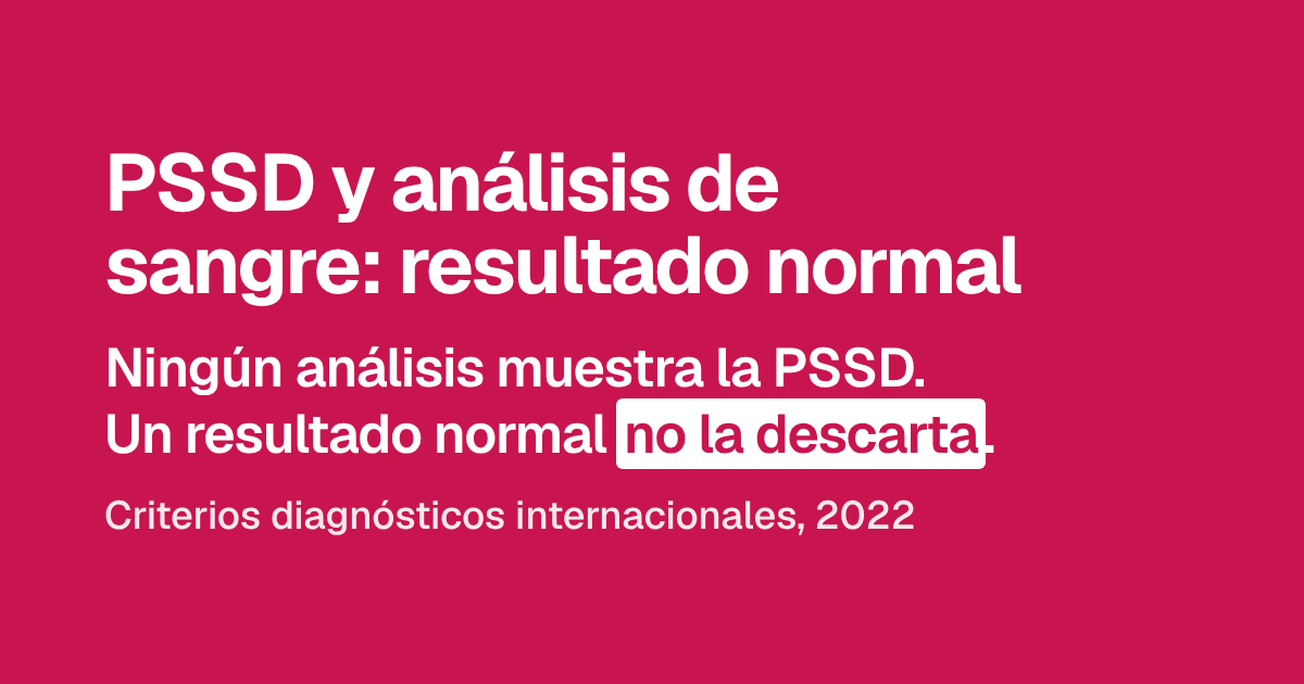 PSSD y análisis de sangre: resultado normal