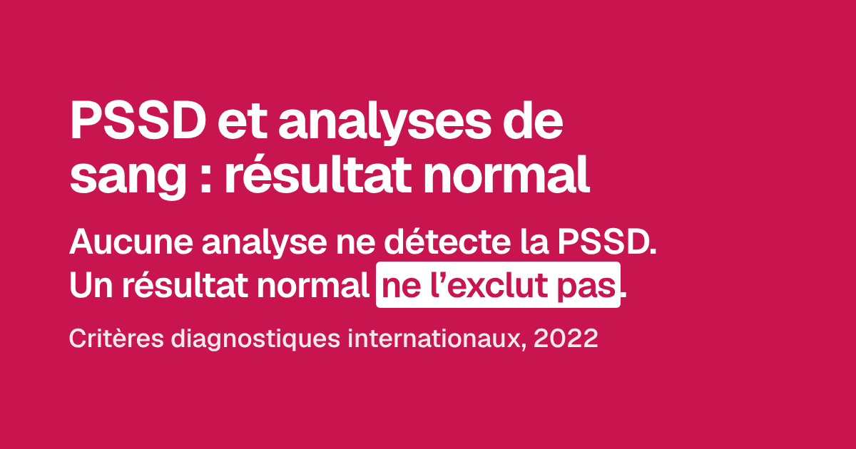 PSSD et analyses de sang : résultat normal