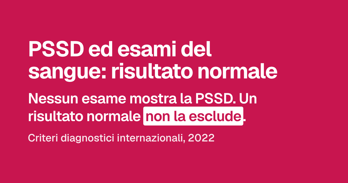 PSSD ed esami del sangue: risultato normale