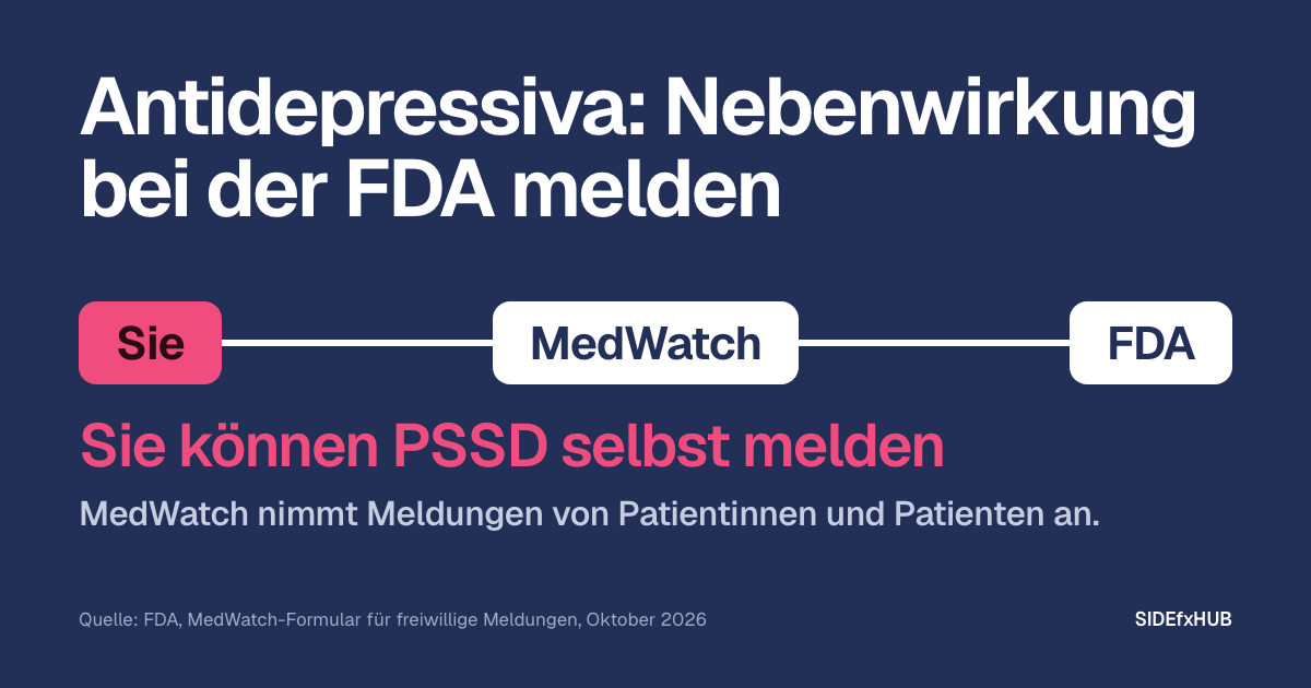 Antidepressiva: Nebenwirkung bei der FDA melden