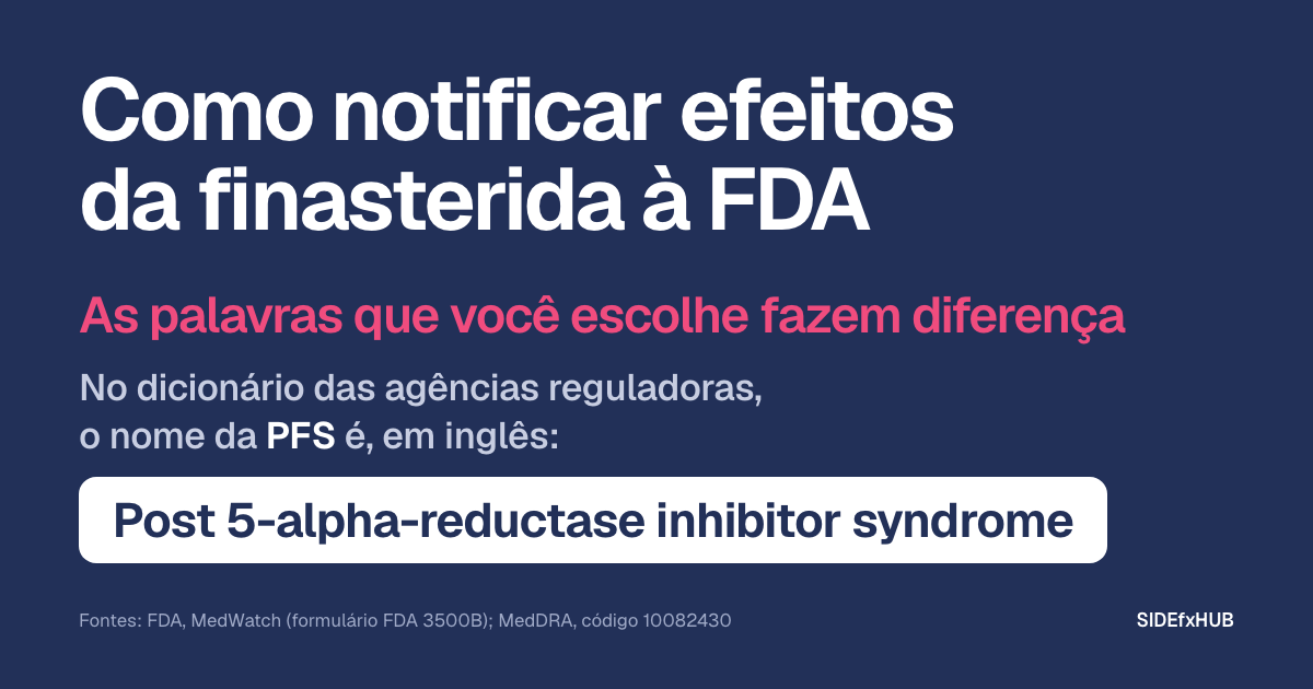Como notificar efeitos da finasterida à FDA