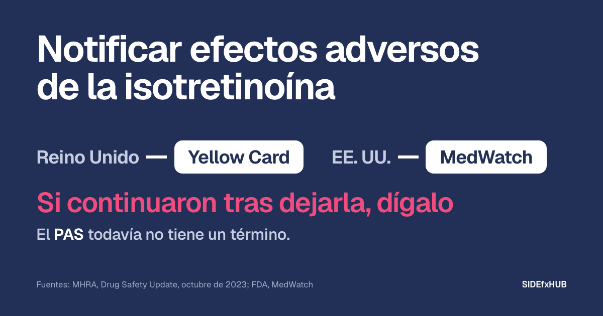 Notificar efectos adversos de la isotretinoína