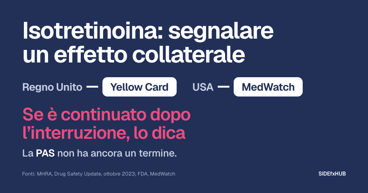 Isotretinoina: segnalare un effetto collaterale