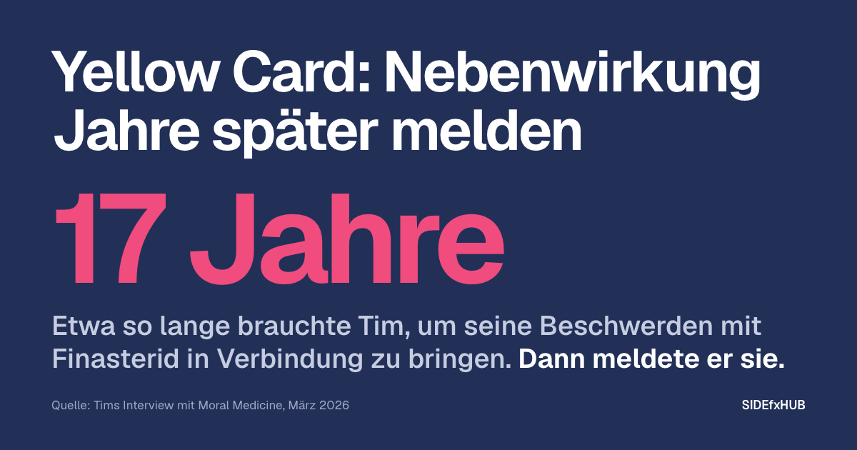 Yellow Card: Nebenwirkung Jahre später melden
