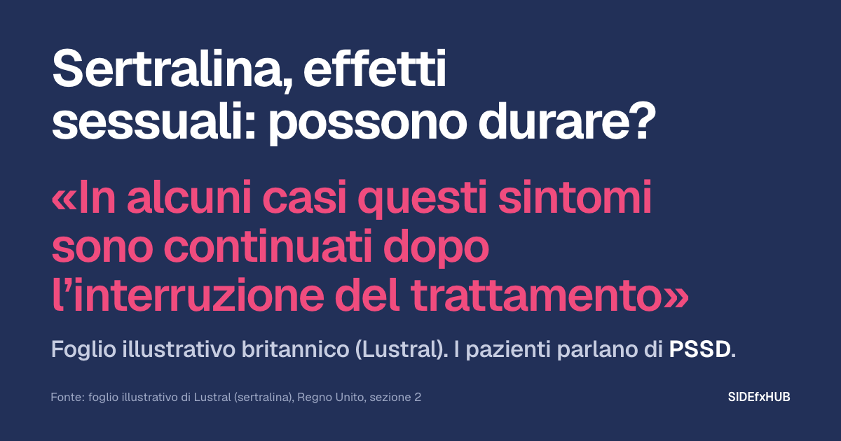 Sertralina, effetti sessuali: possono durare?