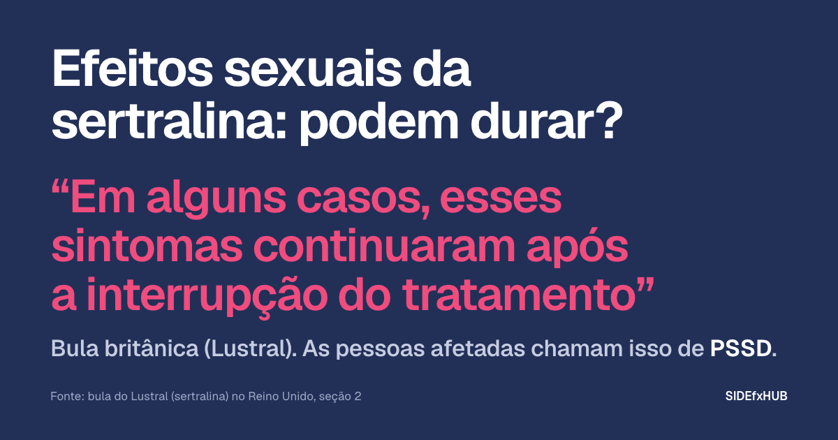 Efeitos sexuais da sertralina: podem durar?