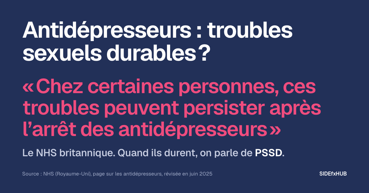 Antidépresseurs : troubles sexuels durables ?