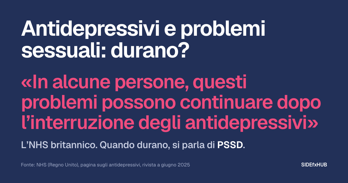 Antidepressivi e problemi sessuali: durano?