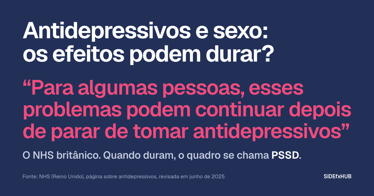 Antidepressivos e sexo: os efeitos podem durar?