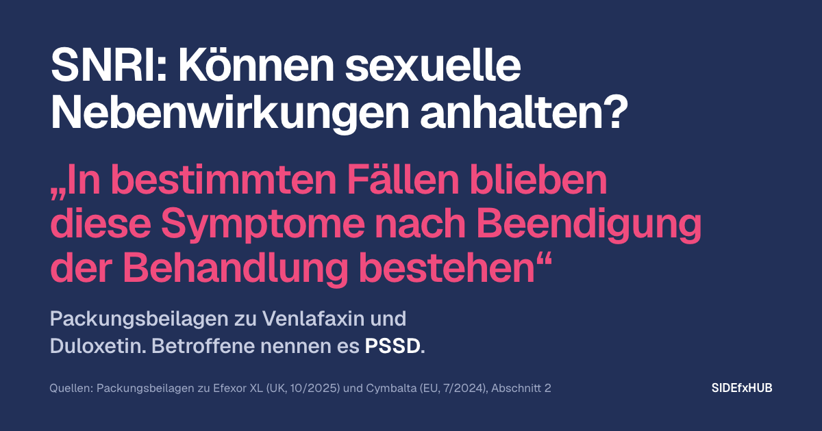 SNRI: Können sexuelle Nebenwirkungen anhalten?