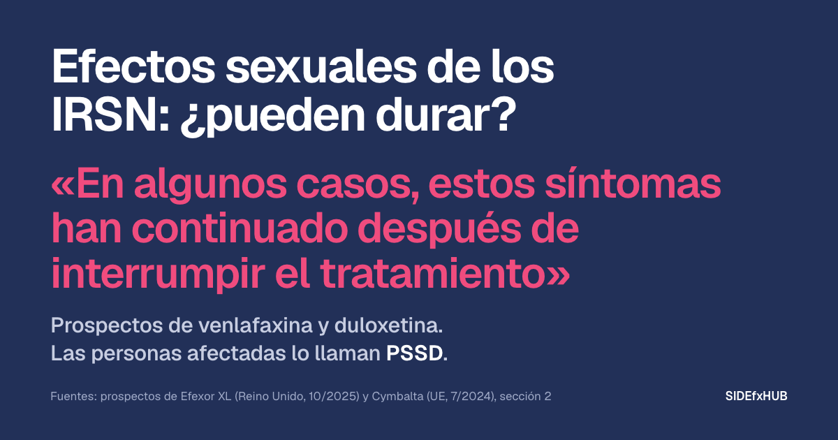 Efectos sexuales de los IRSN: ¿pueden durar?