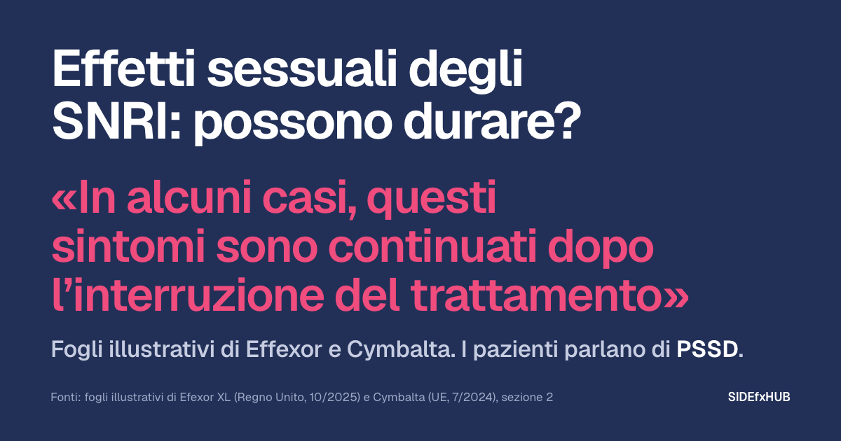 Effetti sessuali degli SNRI: possono durare?
