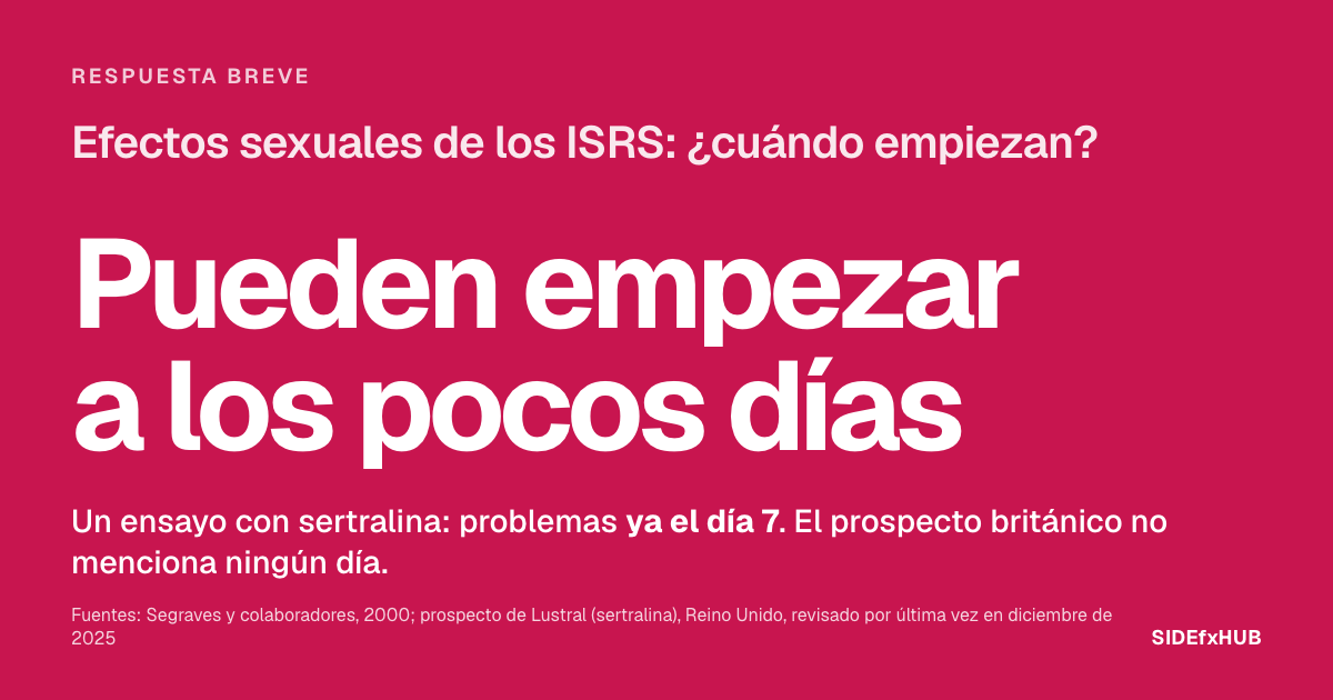 Efectos sexuales de los ISRS: ¿cuándo empiezan?